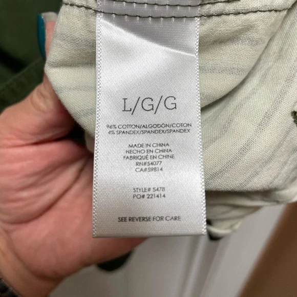 CAbi #5478 Expedition Jacket Sz Large Women’s Army Green Trench  Excellent Condi - Picture 9 of 10